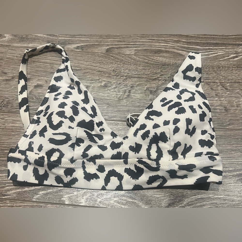 aerie Black and White Leopard Bralette